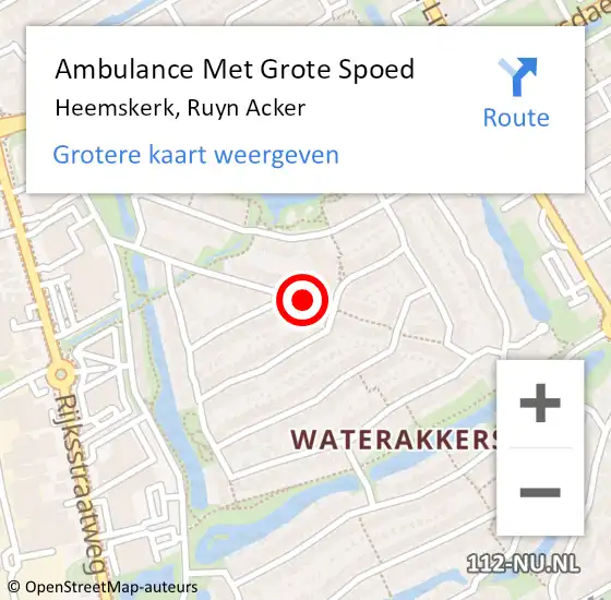 Locatie op kaart van de 112 melding: Ambulance Met Grote Spoed Naar Heemskerk, Ruyn Acker op 12 februari 2017 01:34