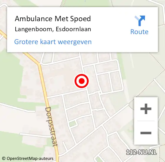 Locatie op kaart van de 112 melding: Ambulance Met Spoed Naar Langenboom, Esdoornlaan op 12 februari 2017 01:41