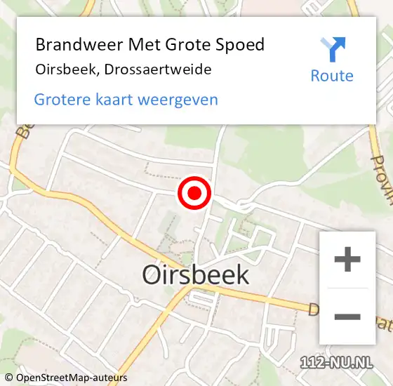 Locatie op kaart van de 112 melding: Brandweer Met Grote Spoed Naar Oirsbeek, Drossaertweide op 12 februari 2017 02:16