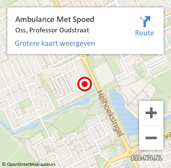 Locatie op kaart van de 112 melding: Ambulance Met Spoed Naar Oss, Professor Oudstraat op 12 februari 2017 10:36