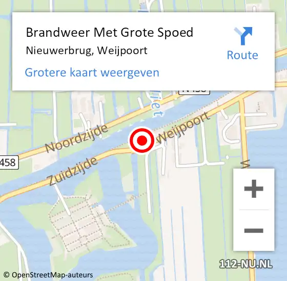 Locatie op kaart van de 112 melding: Brandweer Met Grote Spoed Naar Nieuwerbrug, Weijpoort op 12 februari 2017 11:10