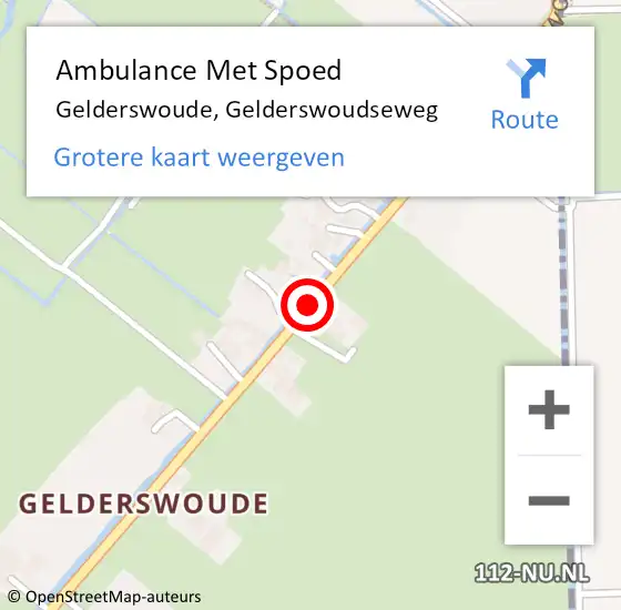 Locatie op kaart van de 112 melding: Ambulance Met Spoed Naar Gelderswoude, Gelderswoudseweg op 12 februari 2017 11:30