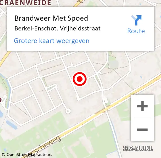 Locatie op kaart van de 112 melding: Brandweer Met Spoed Naar Berkel-Enschot, Vrijheidsstraat op 10 januari 2014 18:47