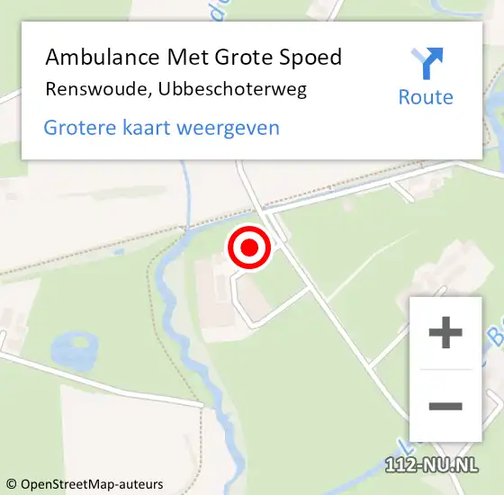 Locatie op kaart van de 112 melding: Ambulance Met Grote Spoed Naar Renswoude, Ubbeschoterweg op 12 februari 2017 13:12