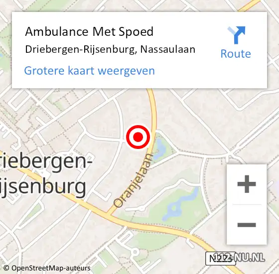 Locatie op kaart van de 112 melding: Ambulance Met Spoed Naar Driebergen-Rijsenburg, Nassaulaan op 10 januari 2014 18:49