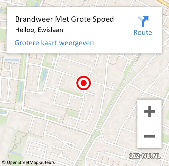 Locatie op kaart van de 112 melding: Brandweer Met Grote Spoed Naar Heiloo, Ewislaan op 12 februari 2017 15:59