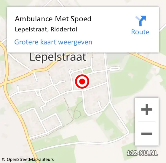 Locatie op kaart van de 112 melding: Ambulance Met Spoed Naar Lepelstraat, Riddertol op 12 februari 2017 16:25