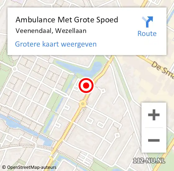 Locatie op kaart van de 112 melding: Ambulance Met Grote Spoed Naar Veenendaal, Wezellaan op 12 februari 2017 23:51