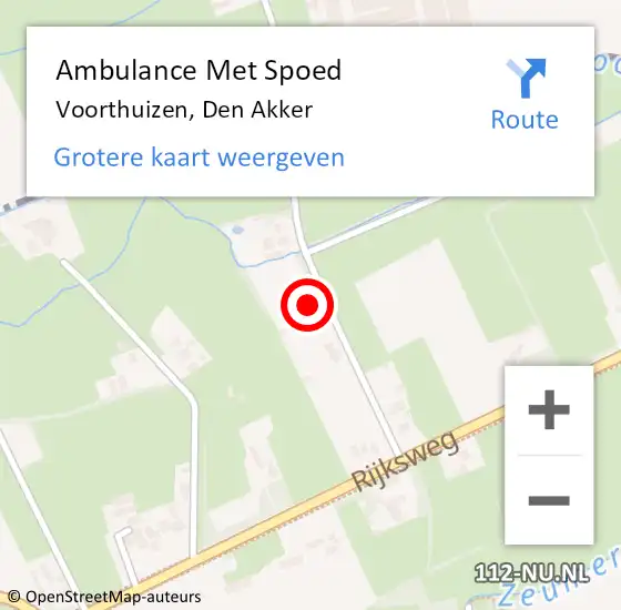 Locatie op kaart van de 112 melding: Ambulance Met Spoed Naar Voorthuizen, Den Akker op 13 februari 2017 00:41