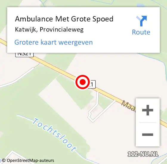 Locatie op kaart van de 112 melding: Ambulance Met Grote Spoed Naar Katwijk, Provincialeweg op 13 februari 2017 04:02