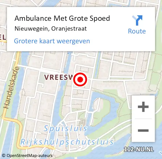 Locatie op kaart van de 112 melding: Ambulance Met Grote Spoed Naar Nieuwegein, Oranjestraat op 13 februari 2017 04:47