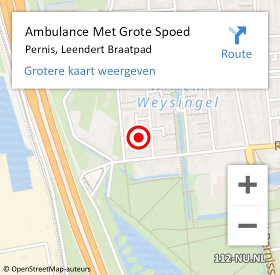 Locatie op kaart van de 112 melding: Ambulance Met Grote Spoed Naar Pernis, Leendert Braatpad op 13 februari 2017 07:29