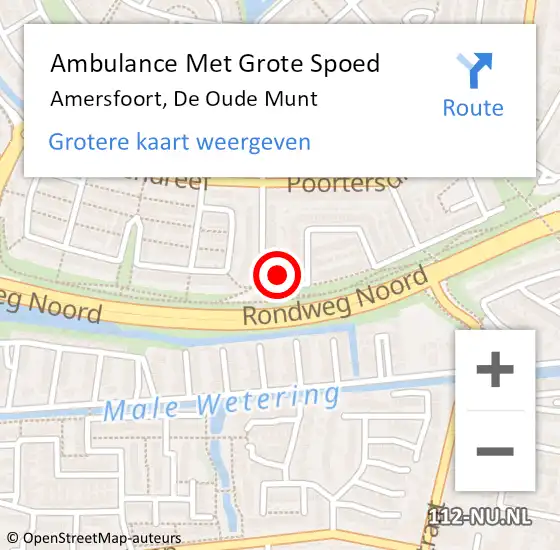 Locatie op kaart van de 112 melding: Ambulance Met Grote Spoed Naar Amersfoort, De Oude Munt op 13 februari 2017 07:45