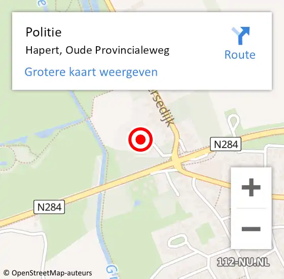 Locatie op kaart van de 112 melding: Politie Hapert, Oude Provincialeweg op 13 februari 2017 08:25