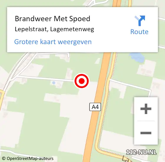 Locatie op kaart van de 112 melding: Brandweer Met Spoed Naar Lepelstraat, Lagemetenweg op 13 februari 2017 09:52