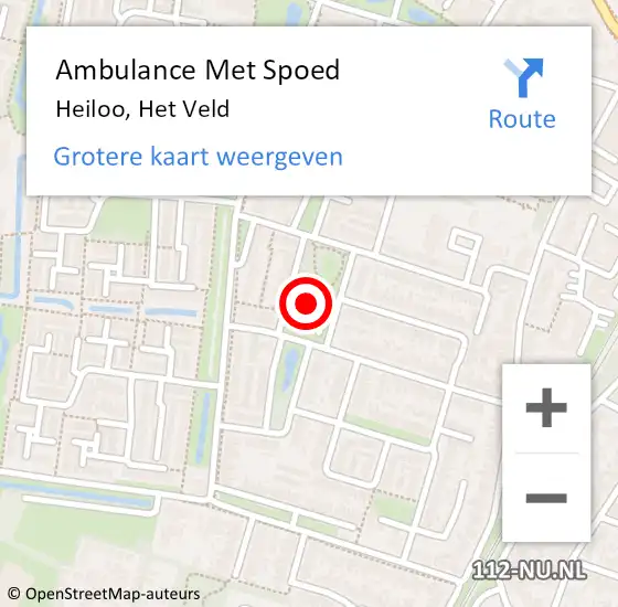 Locatie op kaart van de 112 melding: Ambulance Met Spoed Naar Heiloo, Het Veld op 13 februari 2017 10:10