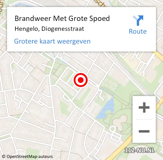 Locatie op kaart van de 112 melding: Brandweer Met Grote Spoed Naar Hengelo, Diogenesstraat op 13 februari 2017 11:03