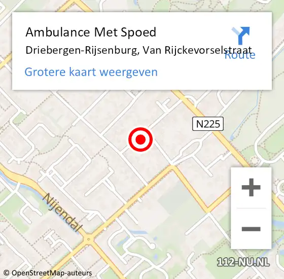 Locatie op kaart van de 112 melding: Ambulance Met Spoed Naar Driebergen-Rijsenburg, Van Rijckevorselstraat op 13 februari 2017 13:01