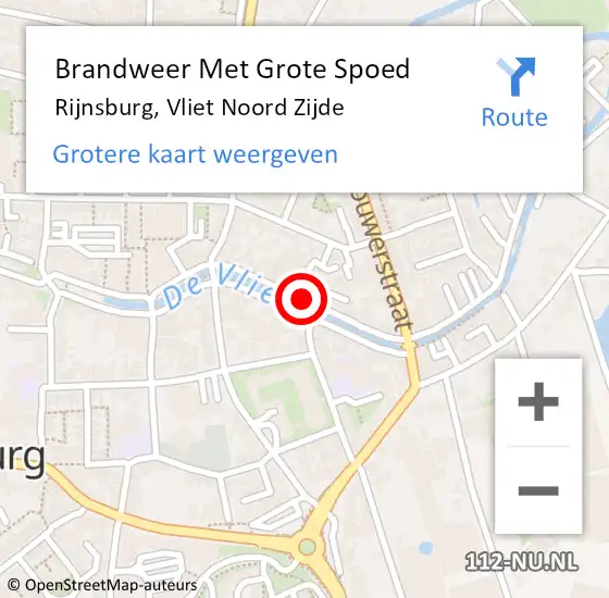 Locatie op kaart van de 112 melding: Brandweer Met Grote Spoed Naar Rijnsburg, Vliet Noord Zijde op 13 februari 2017 13:17