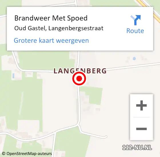 Locatie op kaart van de 112 melding: Brandweer Met Spoed Naar Oud Gastel, Langenbergsestraat op 10 januari 2014 21:07