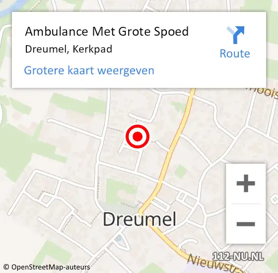 Locatie op kaart van de 112 melding: Ambulance Met Grote Spoed Naar Dreumel, Kerkpad op 10 januari 2014 21:12