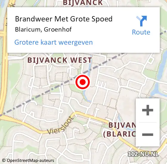 Locatie op kaart van de 112 melding: Brandweer Met Grote Spoed Naar Blaricum, Groenhof op 10 januari 2014 21:15