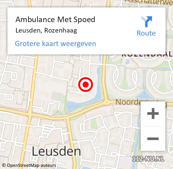 Locatie op kaart van de 112 melding: Ambulance Met Spoed Naar Leusden, Rozenhaag op 13 februari 2017 15:39