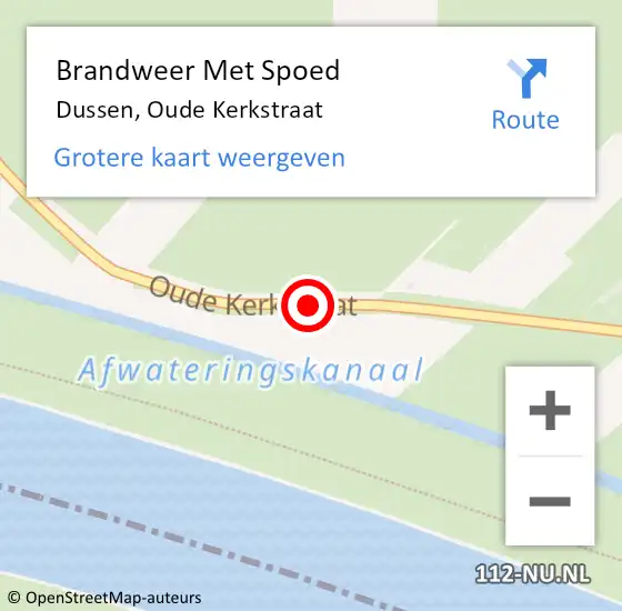 Locatie op kaart van de 112 melding: Brandweer Met Spoed Naar Dussen, Oude Kerkstraat op 13 februari 2017 16:10