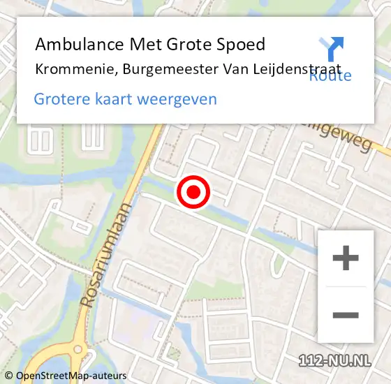 Locatie op kaart van de 112 melding: Ambulance Met Grote Spoed Naar Krommenie, Burgemeester Van Leijdenstraat op 10 januari 2014 21:26