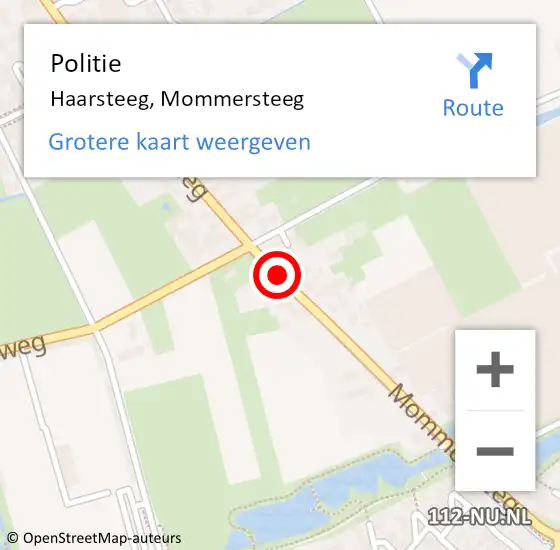 Locatie op kaart van de 112 melding: Politie Haarsteeg, Mommersteeg op 13 februari 2017 16:57