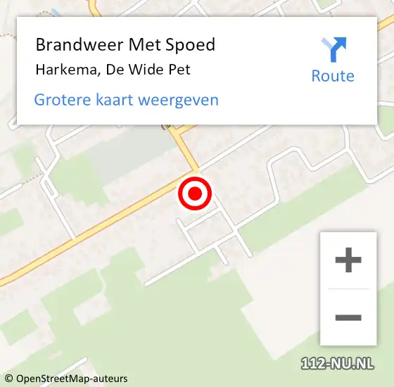 Locatie op kaart van de 112 melding: Brandweer Met Spoed Naar Harkema, De Wide Pet op 13 februari 2017 17:11