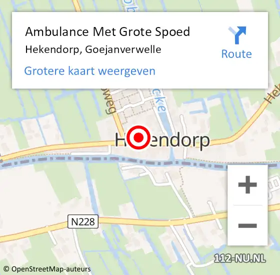 Locatie op kaart van de 112 melding: Ambulance Met Grote Spoed Naar Hekendorp, Goejanverwelle op 13 februari 2017 17:44