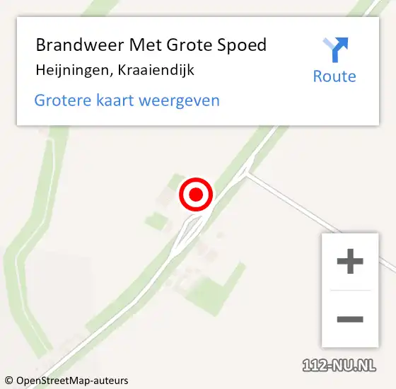 Locatie op kaart van de 112 melding: Brandweer Met Grote Spoed Naar Heijningen, Kraaiendijk op 13 februari 2017 18:41