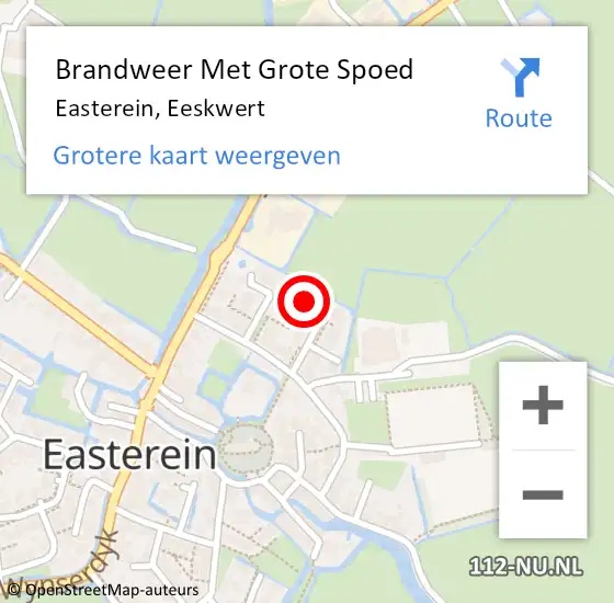 Locatie op kaart van de 112 melding: Brandweer Met Grote Spoed Naar Easterein, Eeskwert op 13 februari 2017 18:42