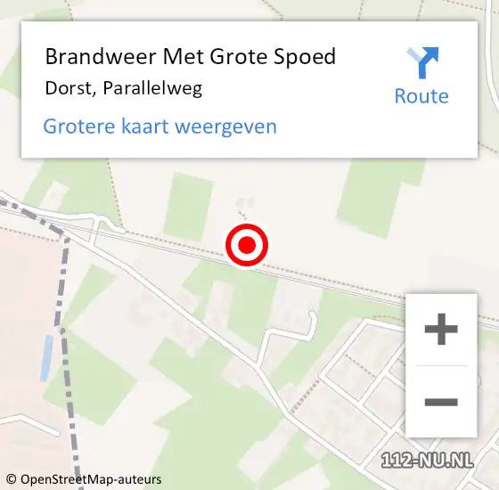 Locatie op kaart van de 112 melding: Brandweer Met Grote Spoed Naar Dorst, Parallelweg op 13 februari 2017 18:49