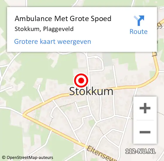 Locatie op kaart van de 112 melding: Ambulance Met Grote Spoed Naar Stokkum, Plaggeveld op 13 februari 2017 19:16