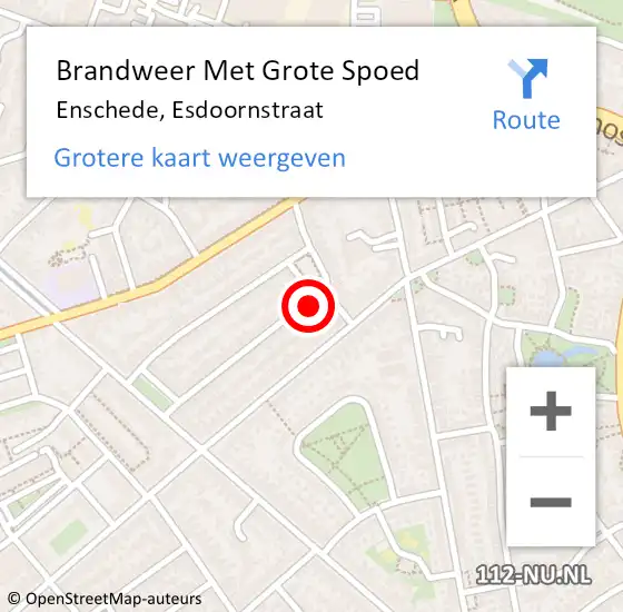 Locatie op kaart van de 112 melding: Brandweer Met Grote Spoed Naar Enschede, Esdoornstraat op 10 januari 2014 22:04