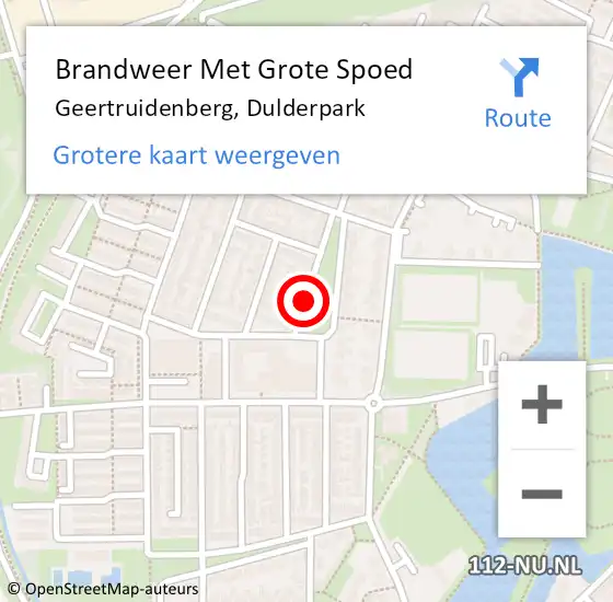 Locatie op kaart van de 112 melding: Brandweer Met Grote Spoed Naar Geertruidenberg, Dulderpark op 13 februari 2017 19:50