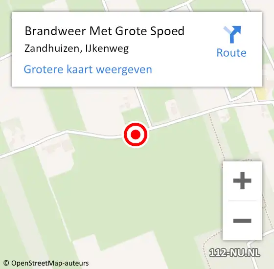 Locatie op kaart van de 112 melding: Brandweer Met Grote Spoed Naar Zandhuizen, IJkenweg op 13 februari 2017 20:35