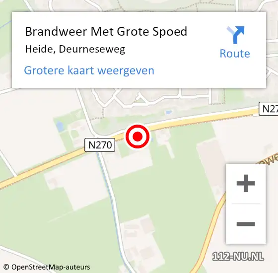 Locatie op kaart van de 112 melding: Brandweer Met Grote Spoed Naar Heide, Deurneseweg op 13 februari 2017 22:21