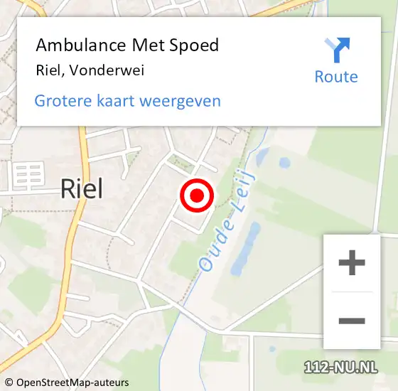 Locatie op kaart van de 112 melding: Ambulance Met Spoed Naar Riel, Vonderwei op 13 februari 2017 23:34