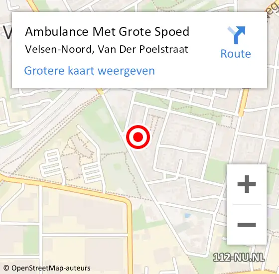 Locatie op kaart van de 112 melding: Ambulance Met Grote Spoed Naar Velsen-Noord, Van Der Poelstraat op 14 februari 2017 00:19