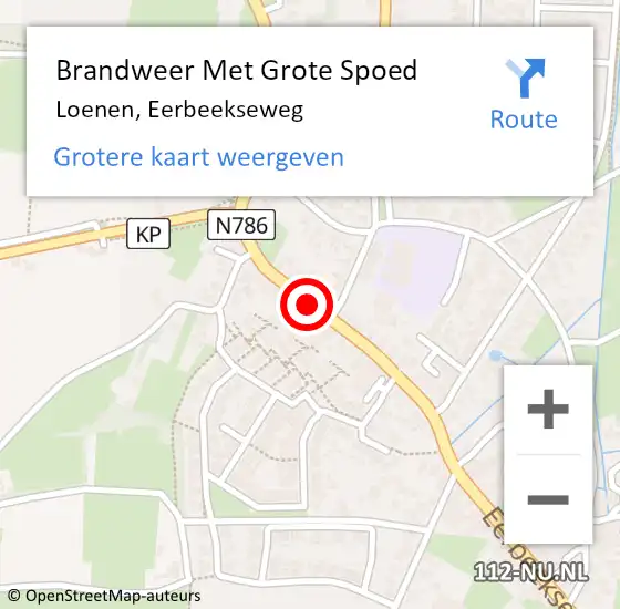 Locatie op kaart van de 112 melding: Brandweer Met Grote Spoed Naar Loenen, Eerbeekseweg op 14 februari 2017 03:49
