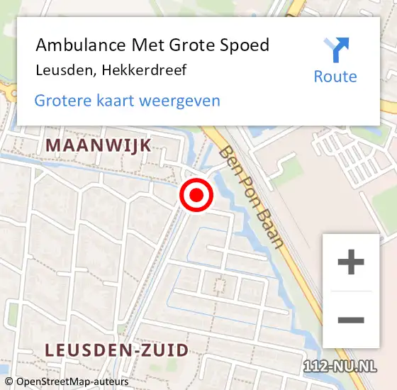 Locatie op kaart van de 112 melding: Ambulance Met Grote Spoed Naar Leusden, Hekkerdreef op 14 februari 2017 03:57