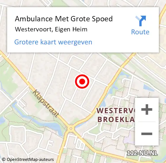 Locatie op kaart van de 112 melding: Ambulance Met Grote Spoed Naar Westervoort, Eigen Heim op 14 februari 2017 05:34