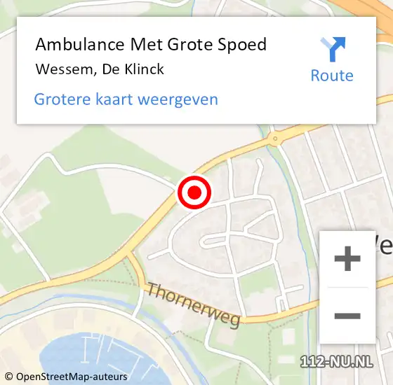 Locatie op kaart van de 112 melding: Ambulance Met Grote Spoed Naar Wessem, De Klinck op 14 februari 2017 07:40