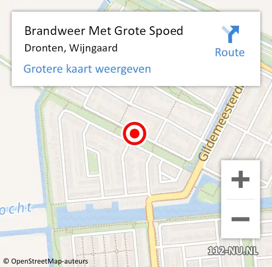 Locatie op kaart van de 112 melding: Brandweer Met Grote Spoed Naar Dronten, Wijngaard op 14 februari 2017 09:23