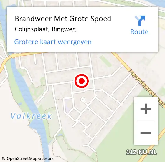 Locatie op kaart van de 112 melding: Brandweer Met Grote Spoed Naar Colijnsplaat, Ringweg op 14 februari 2017 09:43