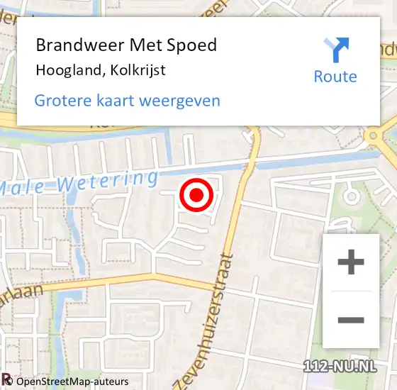 Locatie op kaart van de 112 melding: Brandweer Met Spoed Naar Hoogland, Kolkrijst op 14 februari 2017 10:13