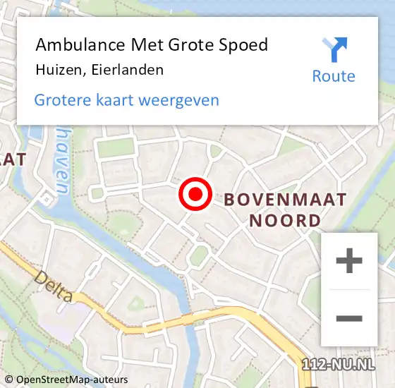 Locatie op kaart van de 112 melding: Ambulance Met Grote Spoed Naar Huizen, Eierlanden op 10 januari 2014 23:39